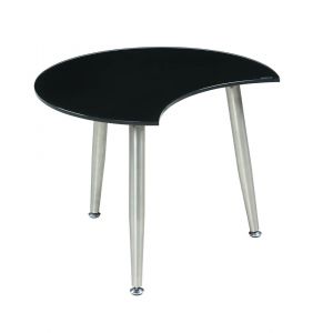 Chintaly - Contemporary Shaped-Top Glass Cocktail Table - 8072-CT-BLK