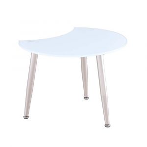 Chintaly - Contemporary Shaped-Top Glass Cocktail Table - 8072-CT-WHT