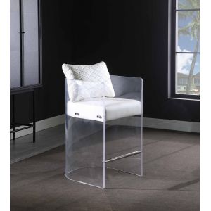 Chintaly - Counter Height Stool w/ Solid Curved Acrylic Frame - 1210-CS-WHT