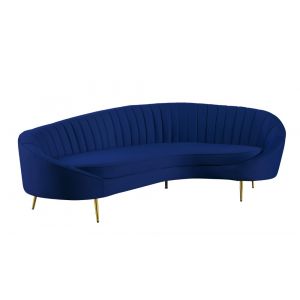 Chintaly - Dallas Modern Upholstered Chaise-Style Sofa w/ Pet & Stain Resistant Fabric - DALLAS-SFA-BLU