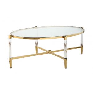 Chintaly - Denali Oval Tempered Glass Cocktail Table - DENALI-CT-OVL