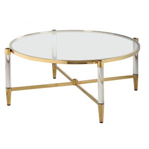 Chintaly - Denali Round Tempered Glass Cocktail Table - DENALI-CT-RND