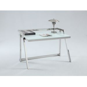 Chintaly - Contemporary Computer Desk with Starphire Glass - 6008-DSK