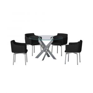 Chintaly - Dusty 5 Piece Dining Set - DUSTY-5PC-BLK