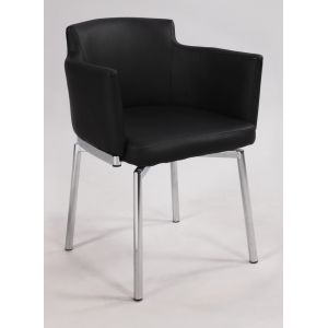 Chintaly - Dusty Club Style Swivel Arm Chair Kd Black (Set of 2) - DUSTY-AC-BLK-KD