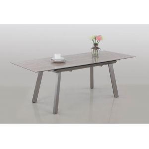 Chintaly - Eleanor - Glass & Ceramic Table w/ Pop Up Extension - ELEANOR-DT