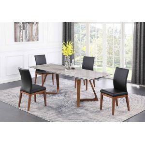 Chintaly - Emilia - Dining Set w/ Extendable Ceramic Table & Solid Wood Chairs - EMILIA-EMMA-5PC