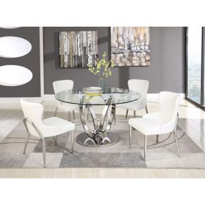 Chintaly - Evelyn 5 Pieces Dining Set Table With 4 Side Chairs - EVELYN-5PC-POL