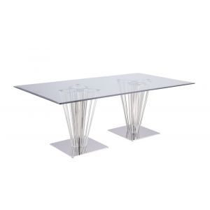 Chintaly - Fernanda Contemporary Rectangular Glass Dining Table - FERNANDA-DT-RCT