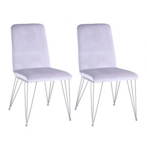 Chintaly - Fernanda Contemporary Upholstered Side Chair - (Set of 2) - FERNANDA-SC-GRY