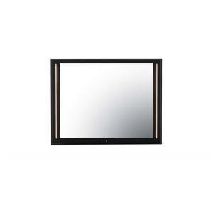 Chintaly - Florence Modern Gloss Black Framed Mirror w/ LED Lighting - FLORENCE-MIR