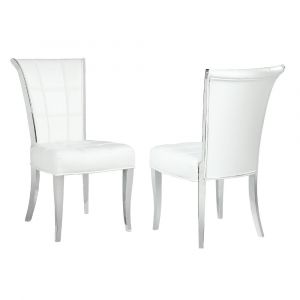 Chintaly - Iris Contemporary Tufted Side Chair (Set of 2) - IRIS-SC-WHT