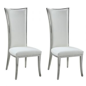Chintaly - Isabel High Back Side Chair - (Set of 2) - ISABEL-SC-WHT-BSH