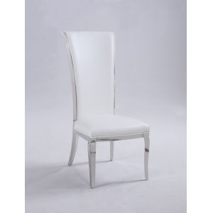 Chintaly - Joy Tall Back Side Chair in White PU (Set of 2) - JOY-SC-WHT