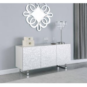 Chintaly - Kendall Contemporary Buffet w/ Steel Legs & Seashell Veneer Accents - KENDALL-BUF