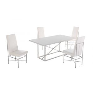 Chintaly - Kendall Contemporary Dining Set with Butterfly Extendable Table & 4 Side Chairs - KENDALL-5PC