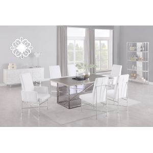 Chintaly - Kendall Contemporary Extendable Gray Dining Table w/ Steel Frame - KENDALL-DT