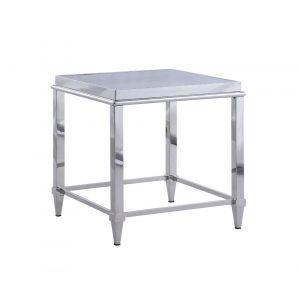 Chintaly - Lamp Table With Glass Top And Grey Trim - 2035-LT