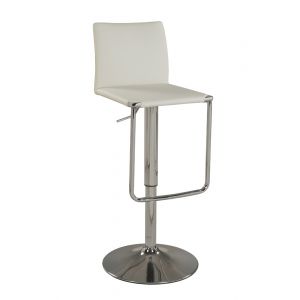 Chintaly - Low Back Pneumatic Stool White - 0801-AS-WHT