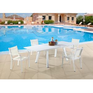 Chintaly - Malibu 5 Pieces Dining Set Extension Table With 4 Low Back Chairs - MALIBU-EXT-LB-5PC