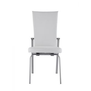 Chintaly - Molly Contemporary Motion-Back Leather Upholstered Side Chair - (Set of 2) - MOLLY-SC-WHT-LTH
