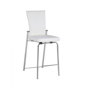 Chintaly - Molly Motion Back Counter Stool in White Chrome Finish - MOLLY-CS-WHT-CHM