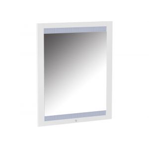 Chintaly - Moscow Modern White Laminate Framed Mirror w/ LED Light - MOSCOW-MIR