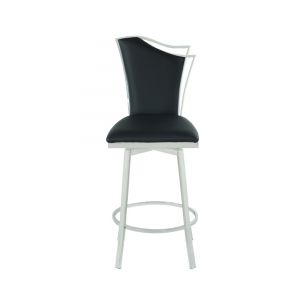 Chintaly - Nadia Swivel Counter Stool With Design Back in Black - NADIA-CS-BLK