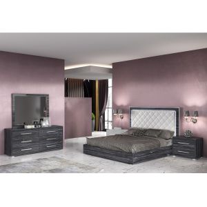 Chintaly - Naples - 4-Piece King Size Bedroom Set w/ Bed, Dresser, Mirror & Nightstand - NAPLES-KG-4PC