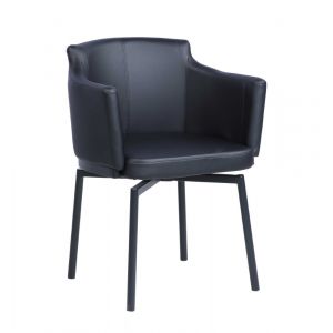 Chintaly - Pixie Modern Club Arm Chair w/ Memory Swivel (Set of 2) - DEMI-AC-BLK