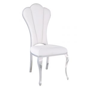 Chintaly - Raegan Shell Back Side Chair in White Fabric - (Set of 2) - RAEGAN-SC-WHT