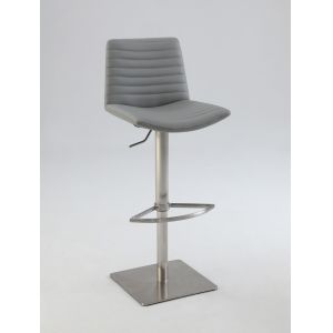 Chintaly - Ribbed Back And Seat Pneumatic Stool Gray - 0572-AS-GRY