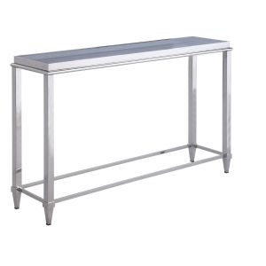 Chintaly - Sofa Table With Glass Top And Grey Trim - 2035-ST
