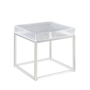 Chintaly - Valerie Contemporary Lamp Table w/ Acrylic Top & Stainless Steel Frame - VALERIE-LT