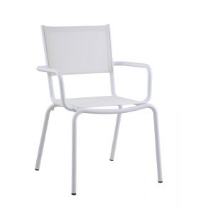 Chintaly - Ventura Outdoor Arm Chair w/ Aluminum Frame (Set of 4) - VENTURA-AC-WHT