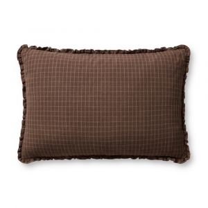 Chris Loves Julia x Loloi - Dinah Chocolate  / Latte 16'' x 26'' Cover w/Down Pillow - DSETPCJ0012CTLTPI15