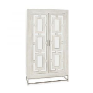 Classic Home - Adina Mango Wood Tall Cabinet White Washed - 52010936