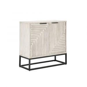 Classic Home - Flint Mango Wood 2Dr Cabinet Coastal White - 52010861