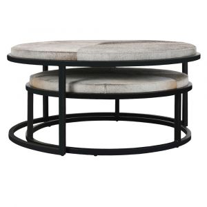 Classic Home - Hayword Nesting Coffee Tables (Set of 2) Gray Hide - 51011686