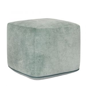 Classic Home - Heirloom Velvet Bay Green Pouf 18x18x14 - VP12218