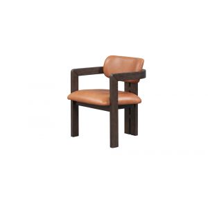 Classic Home - Martina Distressed Leather/Wood Dining Arm Chair Autumn Brown - 53004839