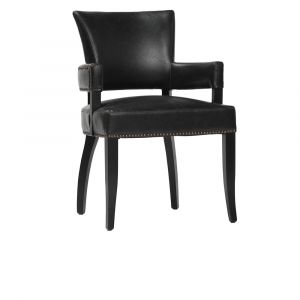 Classic Home - Ronan Upholstered Dining Arm Chair Black - 53005236