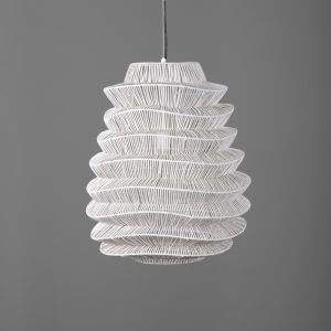 Classic Home - Shelly Pendant Large White w/Bulb - 56004194L