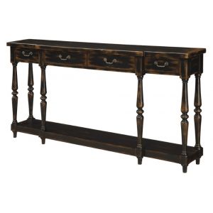 Coast To Coast - Four Drawer Console Table in Apperson Black Rub-through - 32094