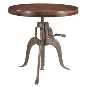 Coast To Coast - Bristol Round Adjustable Table in Honey Brown & Antique Silver - 44605