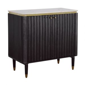 Coast to Coast - Faye Transitional Black & Gold Two Door Bar Cabinet - 92528