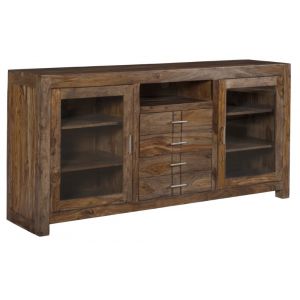 Coast To Coast - Four Drawer Two Door Media Console in Brownstone - 15245