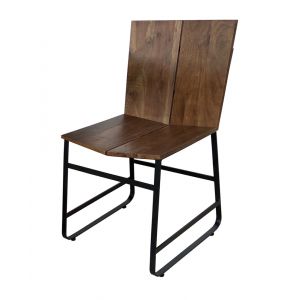Coast to Coast Imports - Industrial Style Solid Wood Dining Chairs - Set of 2 - 73386
