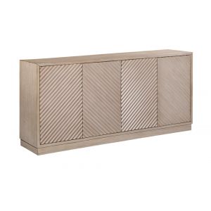 Coast to Coast Imports - Mid-century Modern 4 Door Storage Credenza/Sideboard with Touch Latch Doors - Tan - 71119