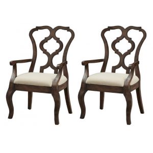 Coast to Coast Imports - Chateau Upholstered Dining Arm Chairs - (Set of 2) - 60222